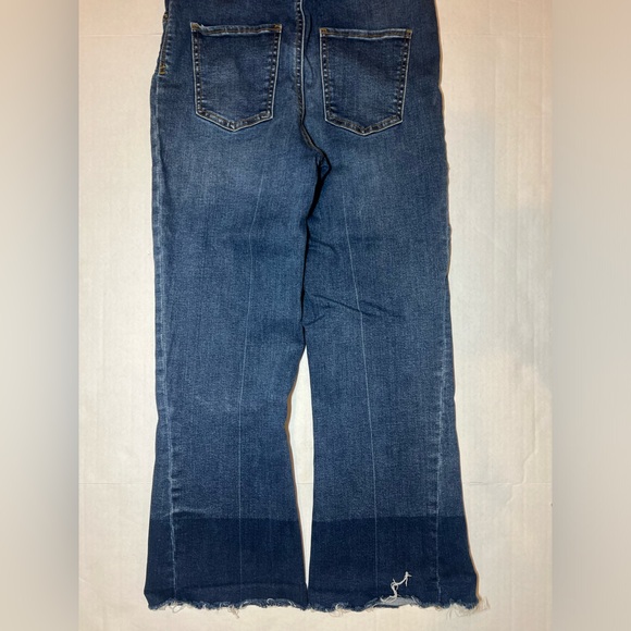 Spanx Cropped Flare High Waisted Blue Pull On Jeans Size Medium Womens - Picture 9 of 9
